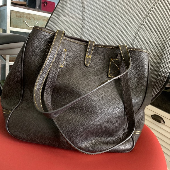 Dooney & Bourke Large Dark Brown Leather Bag - Picture 4 of 9